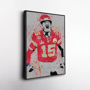 Patrick Mahomes Kansas City Chiefs Canvas Wall Art – Iconic Football Print for Sports Fans, Man Cave or Home Decor
