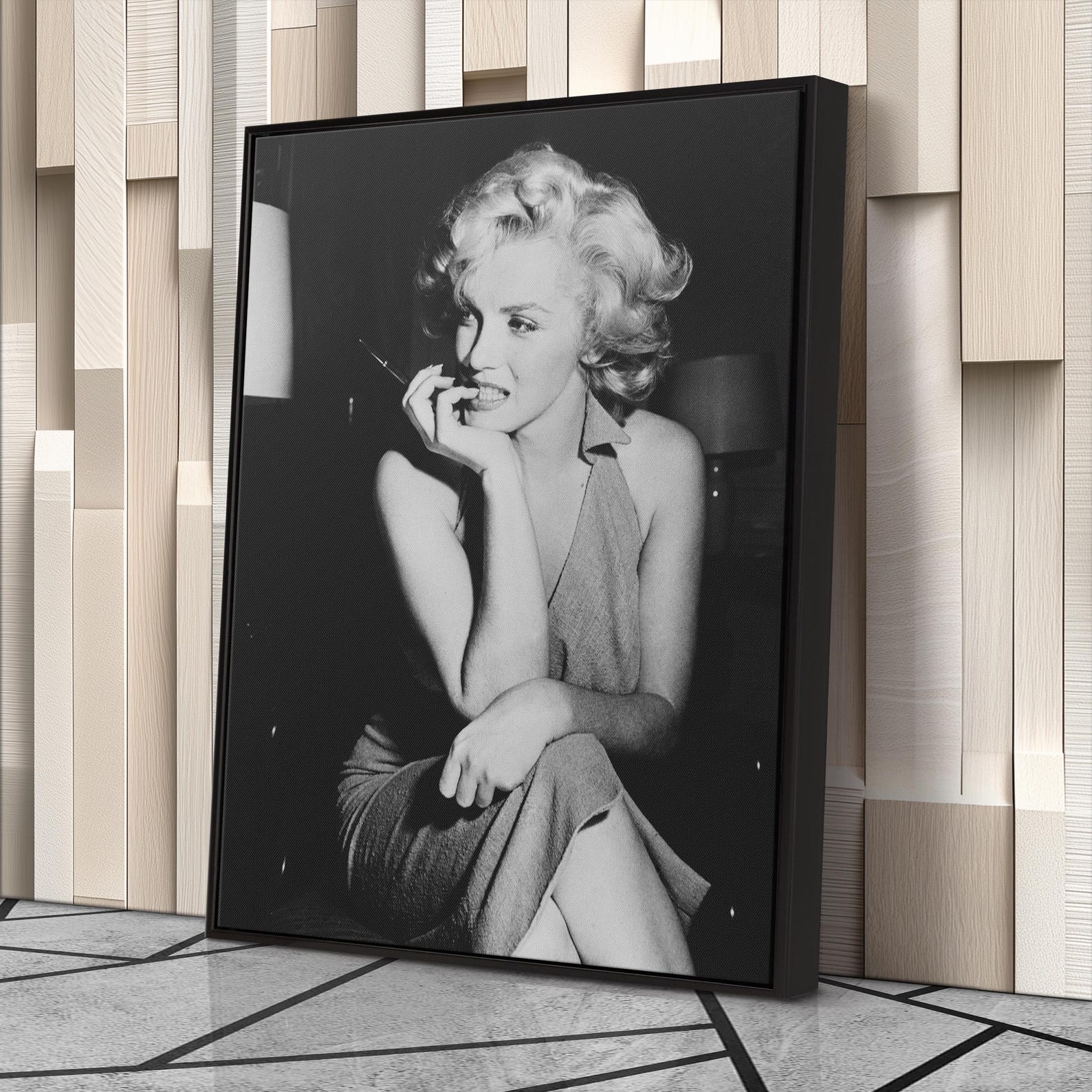 Marilyn Monroe Poster – Black and White Canvas Wall Art – Classic ...