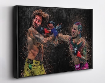 Sean O'Malley vs Marlon Vera UFC Canvas Wall Art Print – MMA Fight Poster for Man Cave, Home Gym, or Sports Fan Wall Decor