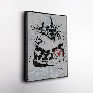 Davante Adams Las Vegas Raiders Canvas Wall Art – Iconic Football Print for Sports Fans, Man Cave or Home Decor