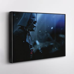 Darth Vader Poster – Midnight Star Wars Canvas Wall Art – Framed Print for Home, Office, or Game Room Decor