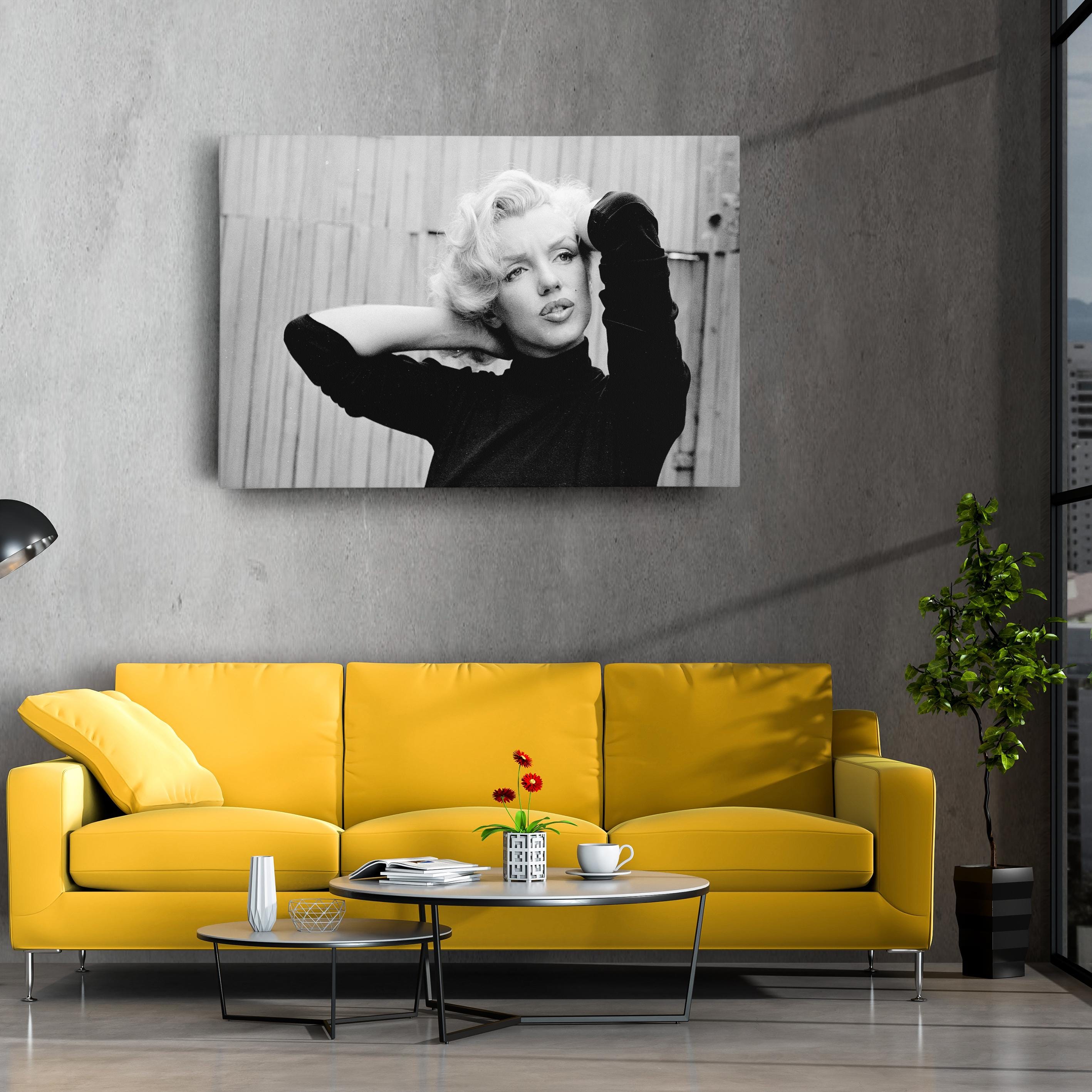 Marilyn Monroe Black and White Poster – Canvas Wall Art – Classic ...