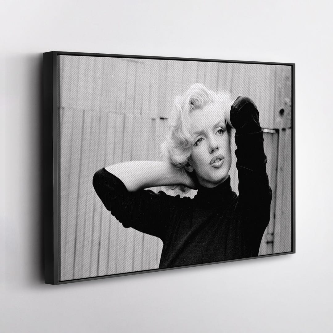 Marilyn Monroe Black and White Poster – Canvas Wall Art – Classic ...