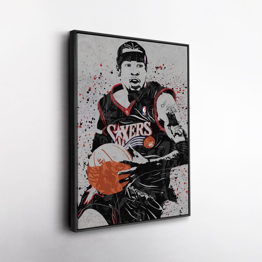 Allen Iverson Philadelphia 76ers Canvas Wall Art – Colorful Basketball ...