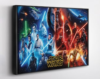 Star Wars Jedi vs Sith Poster – Epic Battle Canvas Wall Art – Iconic Sci-Fi Print for Home, Office, or Game Room Decor