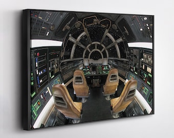 Millennium Falcon Cockpit Poster – Star Wars Canvas Wall Art – Iconic Sci-Fi Print for Home, Office, or Game Room Decor