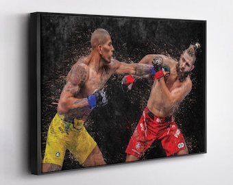 Alex Pereira vs Jiri Prochazka UFC Canvas Wall Art Print – MMA Fight Poster for Man Cave, Home Gym, or Sports Fan Wall Decor