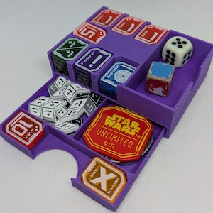 Gamegenic token-organizer met magnetisch deksel - past op de meeste deckboxen - Star Wars Unlimited (niet-officieel: gemaakt door fans)