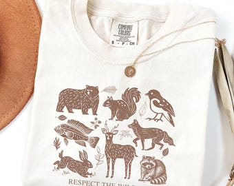 Respect The Local Wildlife Shirt, Nature Lover Gift Shirt, Animal Lovers, Protect National Parks, Granola Girl Shirt, Outdoor Camping Shirt