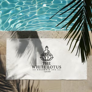 The White Lotus Resort and Spa Beach Towel, Thailand, Season 3, White, Piper No, Tsunami,