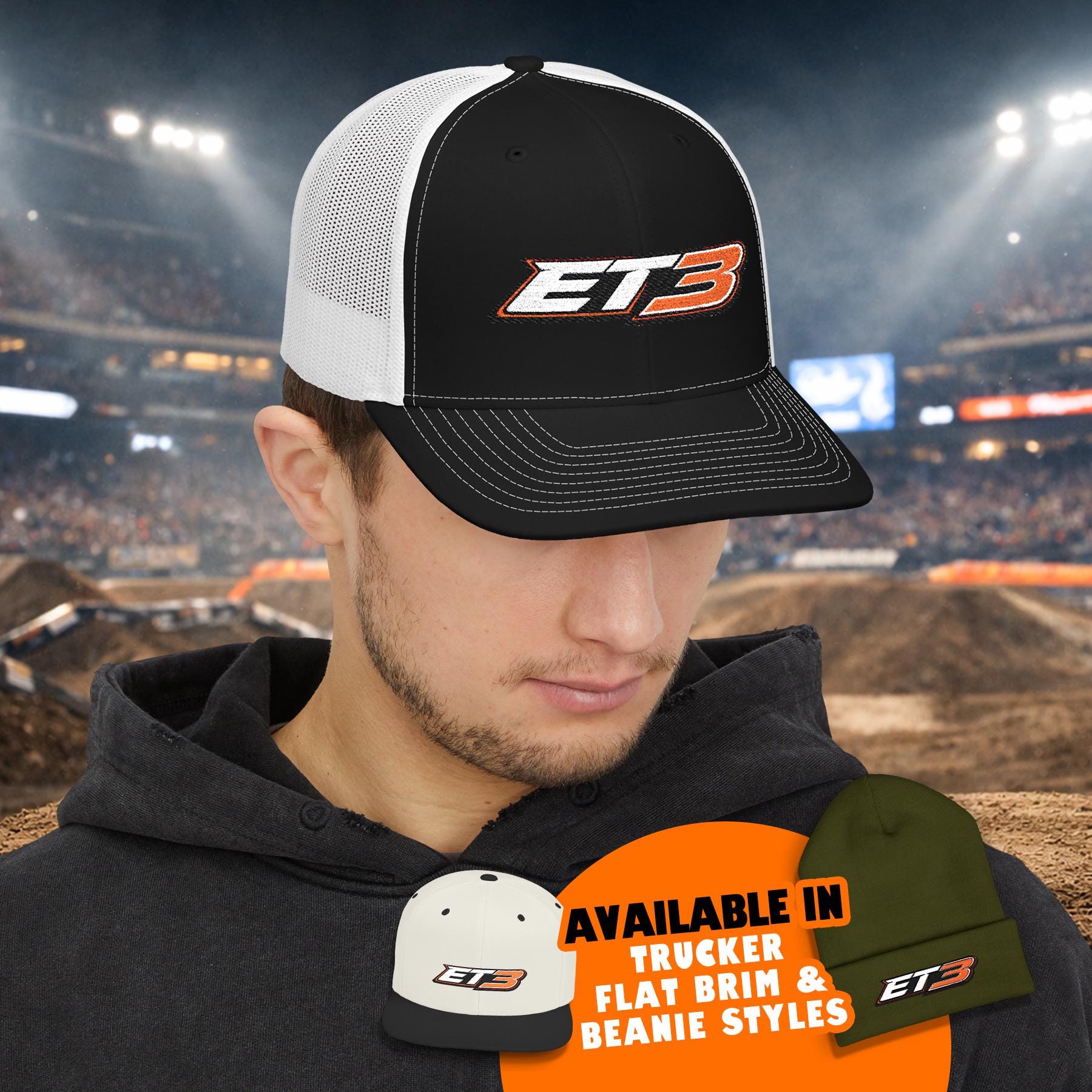 Biker Motorcycle MX SXS KTM Racing Embroidered Curved Bill Trucker Mesh Hat Cap Husqvarna TE Supercross Motorcross Racing Embroidered Mesh  main image 2