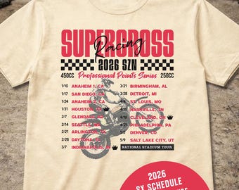 T-shirt de pilote de Supercross vintage 2026, visite du stade national