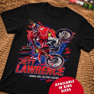 Jett Lawrence Motocross Supercross Shirt 2026 | HRC Honda Racing Graphic Tee