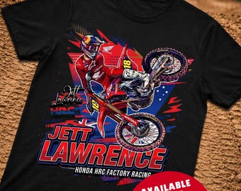 Jett Lawrence Motocross Supercross Shirt 2026 | HRC Honda Racing Graphic Tee