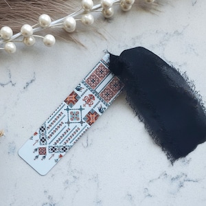 Palestine Bookmark, Palestinian Tatreez Pattern Metal Bookmark, Palestine Book Accessories, Eid Gift, Ramadan Gift, Profits donated