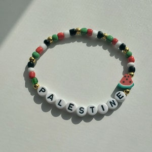 Palestine Beaded Bracelet, Friendship style bracelet for Palestine, Profits donated