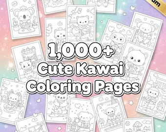 1000+ Kawaii Coloring Pages Ultimate Bundle | Huge Cute Coloring Collection | Printable PNG Digital Coloring Book