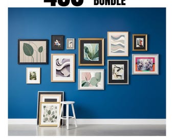 Modern Abstract Wall Art Collection | Minimalist Organic Abstract Art | Soft Neutral Digital Artwork | 450 PNG Images