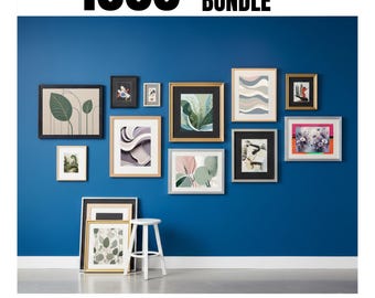 Modern Abstract Wall Art Bundle | Minimalist Organic Abstract Art | Soft Neutral Contemporary Artwork | 1000 PNG Images