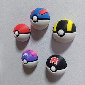 3D Poke Ball Inspired Fridge Magnets: Gamer Decor, Strong Hold, Singles or Full Set