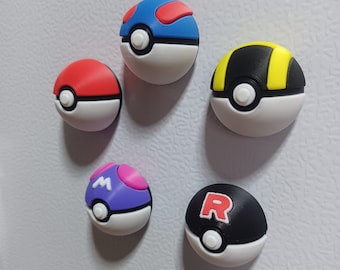 3D Poke Ball Inspired Fridge Magnets: Gamer Decor, Strong Hold, Singles or Full Set