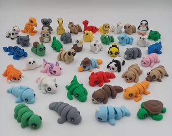 Juguetes antiestrés de animales impresos en 3D a granel: Juego sensorial, regalos de fiesta (juego de 100)