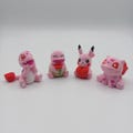 Valentines Day Pokemon Fan Art Figurines and Toys - Rose Themed Pink Starters - Perfect Gift for Valentines Day Poke Fan - Desk Toy Decor