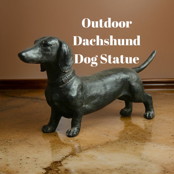Adorable Dachshund Statue: Charming Garden Décor and Lawn Sculpture- Outdoor yard décor perfect gift for pet lovers
