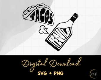 タコスとテキーラ SVG PNG: シンコ デ マヨ フィエスタ マルガリータ メキシコ アルコール png svg デジタル ファイル