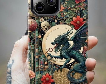 Dragon, Gargoyle, Nature Inspired Glossy iPhone Tough Case - 15, 14, 13 Pro, Pro Max, Plus, Mini