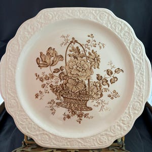 Vintage Crown Devon Fieldings Staffordshire Brown and White Cheese Dome Dish | 11-1/2&#39;&#39;