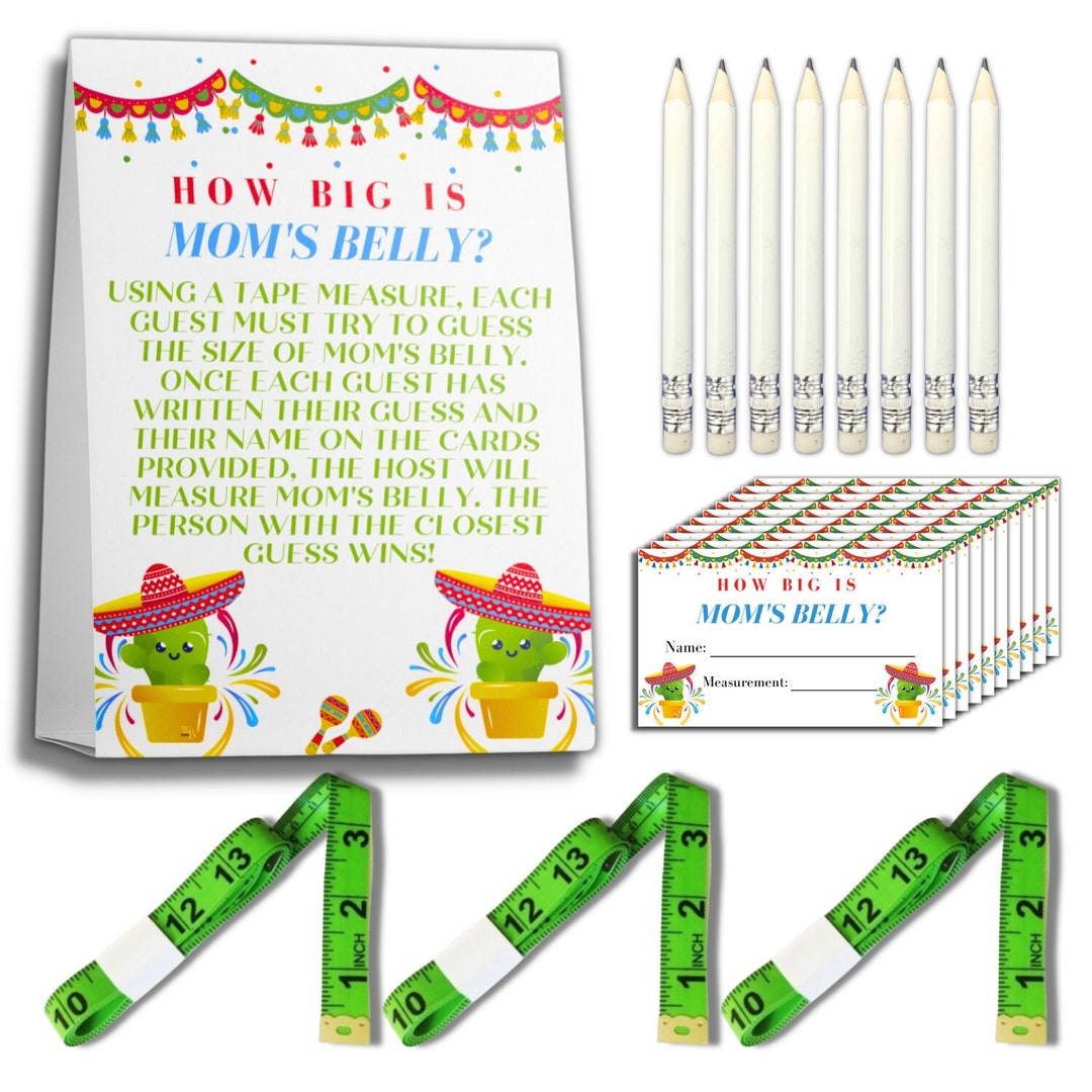 Measure Mommy's Belly Baby Shower Game How Big is Mom's Belly Game 62 ...