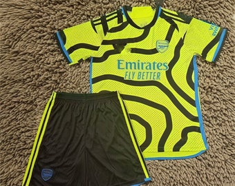 Nieuwe gepersonaliseerde naam en nummer, 2324 Arsenal Away voetbaltenue, #7SAKA jersey en shorts, voetbalsporttenue voor kinderen en volwassenen, cadeau voor fans