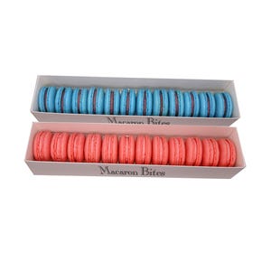 French Macarons - Macaron Bites Blueberry and Strawberry Macarons, 24 Count