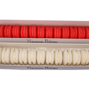 Red Velvet and Vanilla Macaron Cookie Gift Box, 24 Count