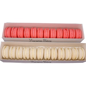 Macaron Bites Strawberry and Vanilla Macarons, 24 Count