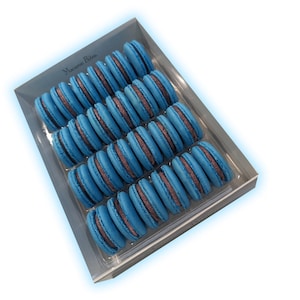 Blueberry Macarons Cookies Gift Box - 24 Count