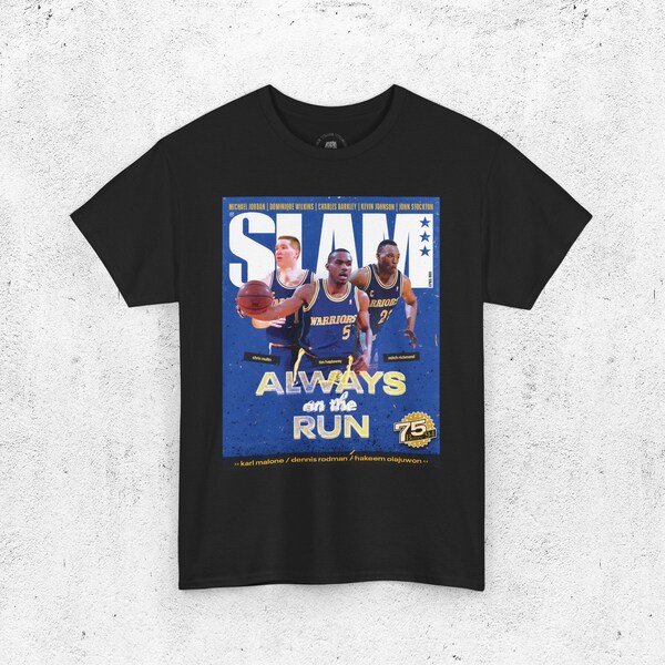 Tim Hardaway Shirt, Mullin, Richmond, Golden State Warriors "GSW" Magazine Cover T-Shirt, Unisex Sports Tee, Vintage Basketball Streetwear