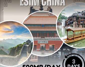 eSim China (China Unicom),Hong Kong, Macao - Total 500MB/day - 3 days