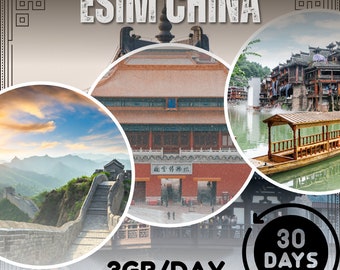 eSim China (china Unicom), Hong Kong, Macao - Insgesamt 3GB/Tag - 30 Tage