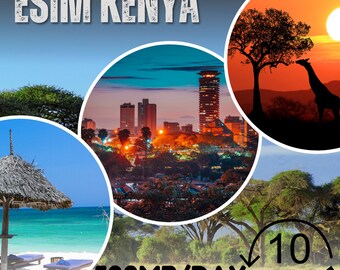 eSim Kenya - Total 500 Mo/jour - 10 jours