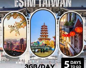 eSim Taiwan - Total 3GB/day - 5 days