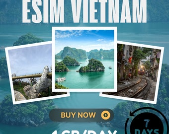 eSim Vietnam - 1GB/days - 7 days, Vietnam travel eSim, No Physical Sim card required, Fast and reliable internet, Sim data, Travel Sim card