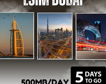 eSim dubai & Vereinigte Arabische Arabische Vereinigten Vereinigten Arabischen Wähler (VAE) - Insgesamt 500MB/Tag - 5 Tage