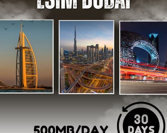 eSim Dubai & United Arab Emirates (UAE) - 500MB/day - 30 days