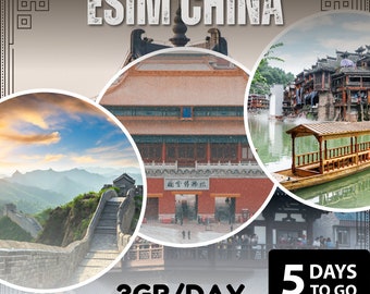 eSim China ( China Unicom), Hong Kong, Macao - Insgesamt 3GB/Tag - 5 Tage