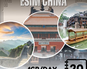 eSim China ( China Unicom), Hong Kong, Macao - Insgesamt 1GB/Tag - 20 Tage