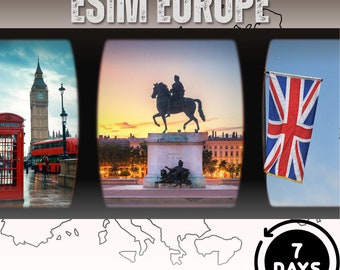 eSim New Europe 33 Länder - Insgesamt 1GB/Tag - 7 Tage