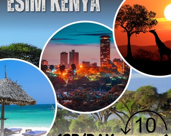 eSim Kenya - Total 1 Go/jour - 10 jours