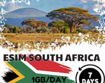 eSim Afrique du Sud - 1 Go/jour - 7 jours